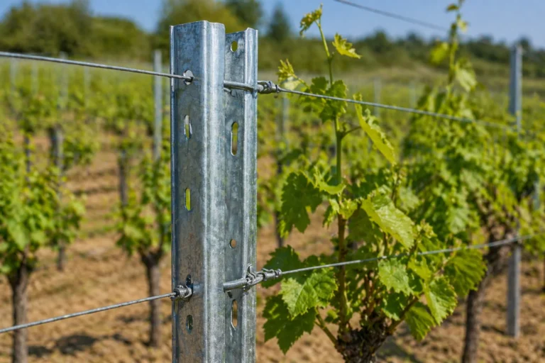 metalni stub za vinograd detalj