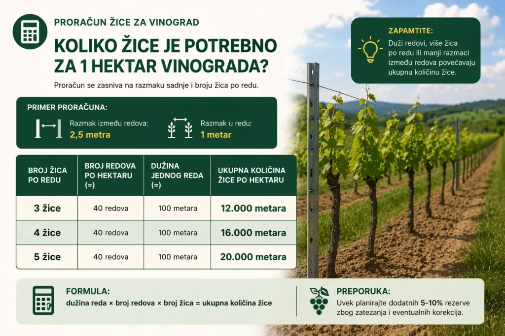 proracun zice za vinograd u zavinsosti od broja
