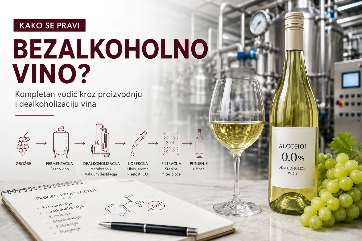 Proizvodnja bezalkoholnog vina – proces dealkoholizacije vina